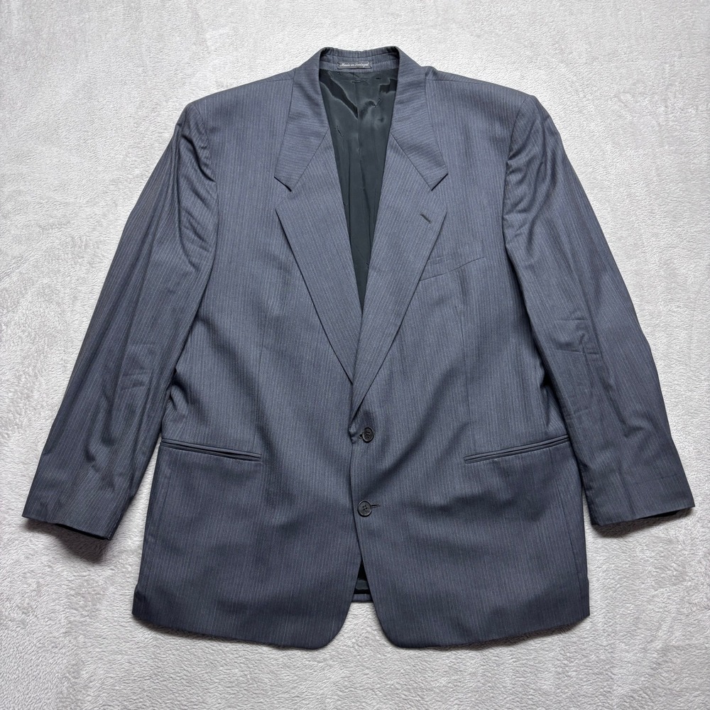 Yves Saint Laurent Blazer Mens XL Grey Pinstripe Wool Two Button EUC Portugal